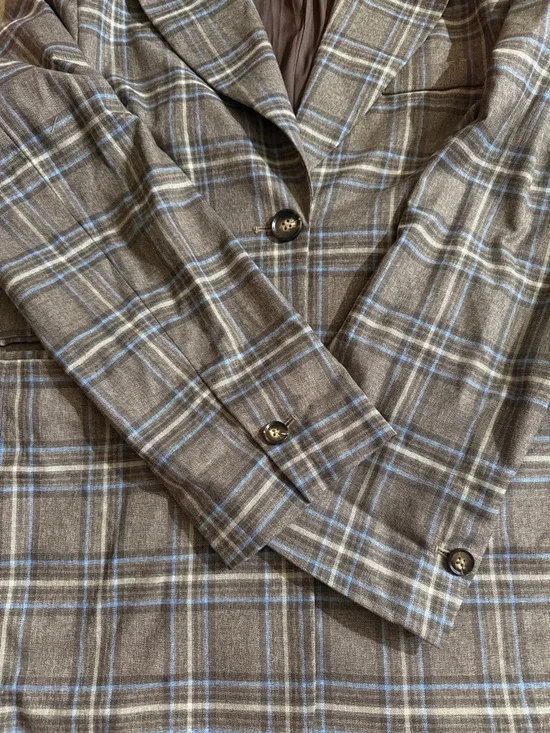 Lovers + Friends Plaid Brown Oversized Blazer Jacket - Women's size small - Picture 15 of 16